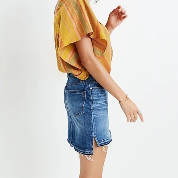 Madewell Skirt Denim High Low Jean Skirt Size 27 - Picture 5 of 14